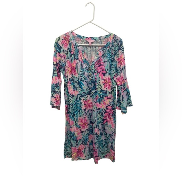 Lilly Pulitzer Dresses & Skirts - Lilly Pulitzer Multicolor Tropical Dress Teagan Mini Dress Size Small